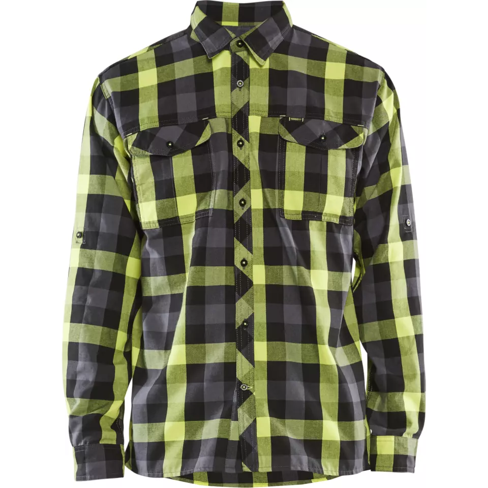 Blaklader 329911539933, Flannel Shirt, Black/Yellow