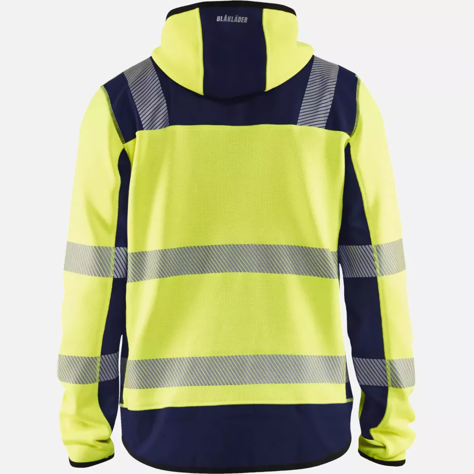 Blaklader 492321203389, High Vis Knitted Jacket, Yellow/Navy Blue, image 4, gallery thumbnail