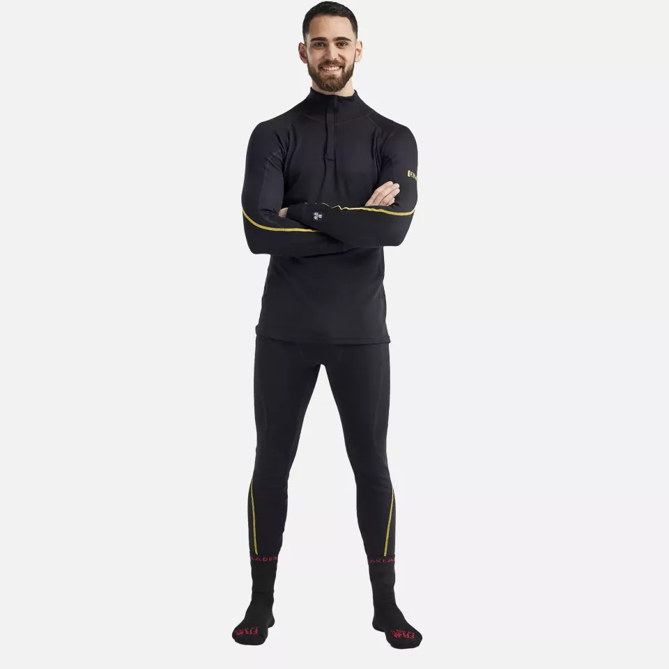 Blaklader 479610759900, Merino Wool Flame Resistant Half-Zip Undershirt, Black, image 4, gallery thumbnail
