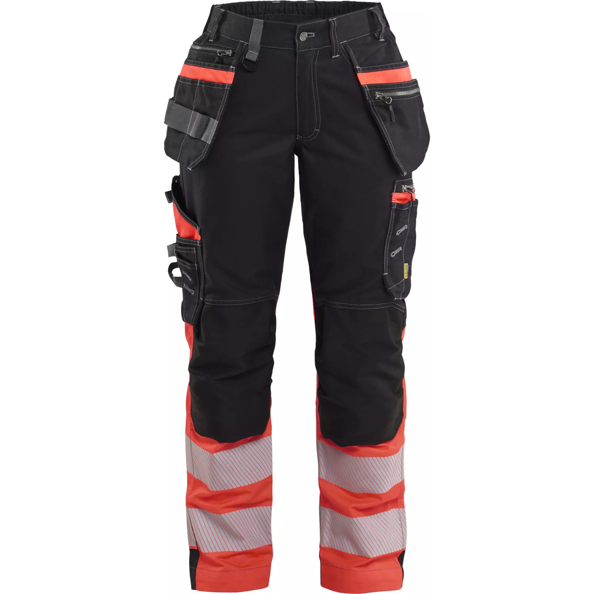 Blaklader 719613709955, High Vis Ladies Stretch Work Trousers, Black/High Vis Red