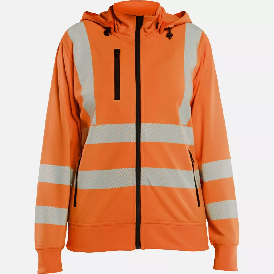 Blaklader 357425385300, High Vis Damen Sweatshirt mit abnehmbarer Kapuze, Orange, image 1, gallery thumbnail