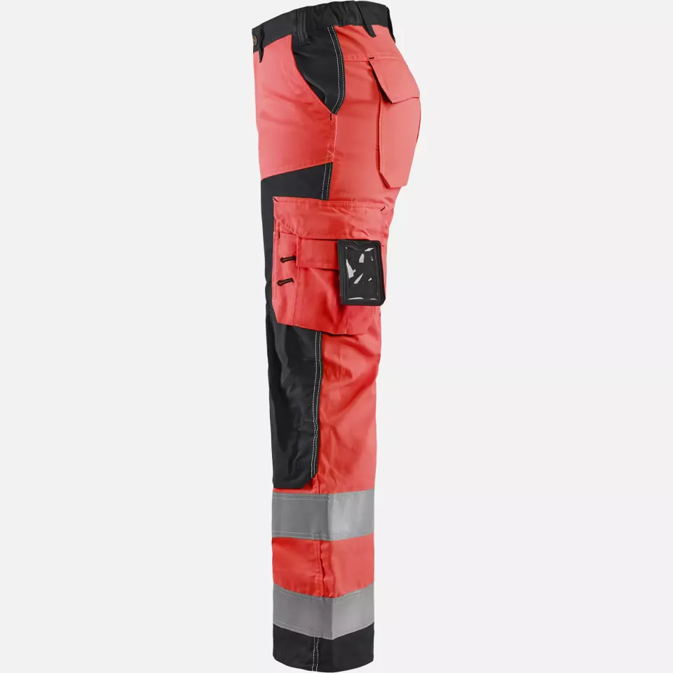 Blaklader 715518115599, High Vis Ladies Work Trousers, Red/Black, image 3, gallery thumbnail