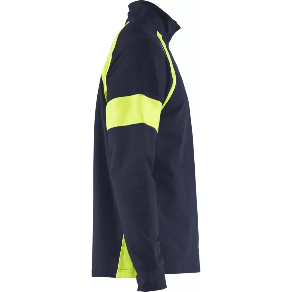 Blaklader 355011588933, Sweatshirt with High Vis Inserts, Navy/ Yellow, image 2, gallery thumbnail