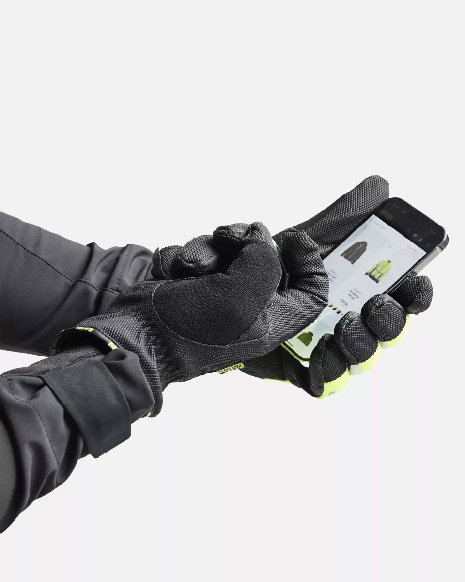 Blaklader 288114159933, Supreme Winter Gloves, Black/High Vis Yellow, image 2, gallery thumbnail