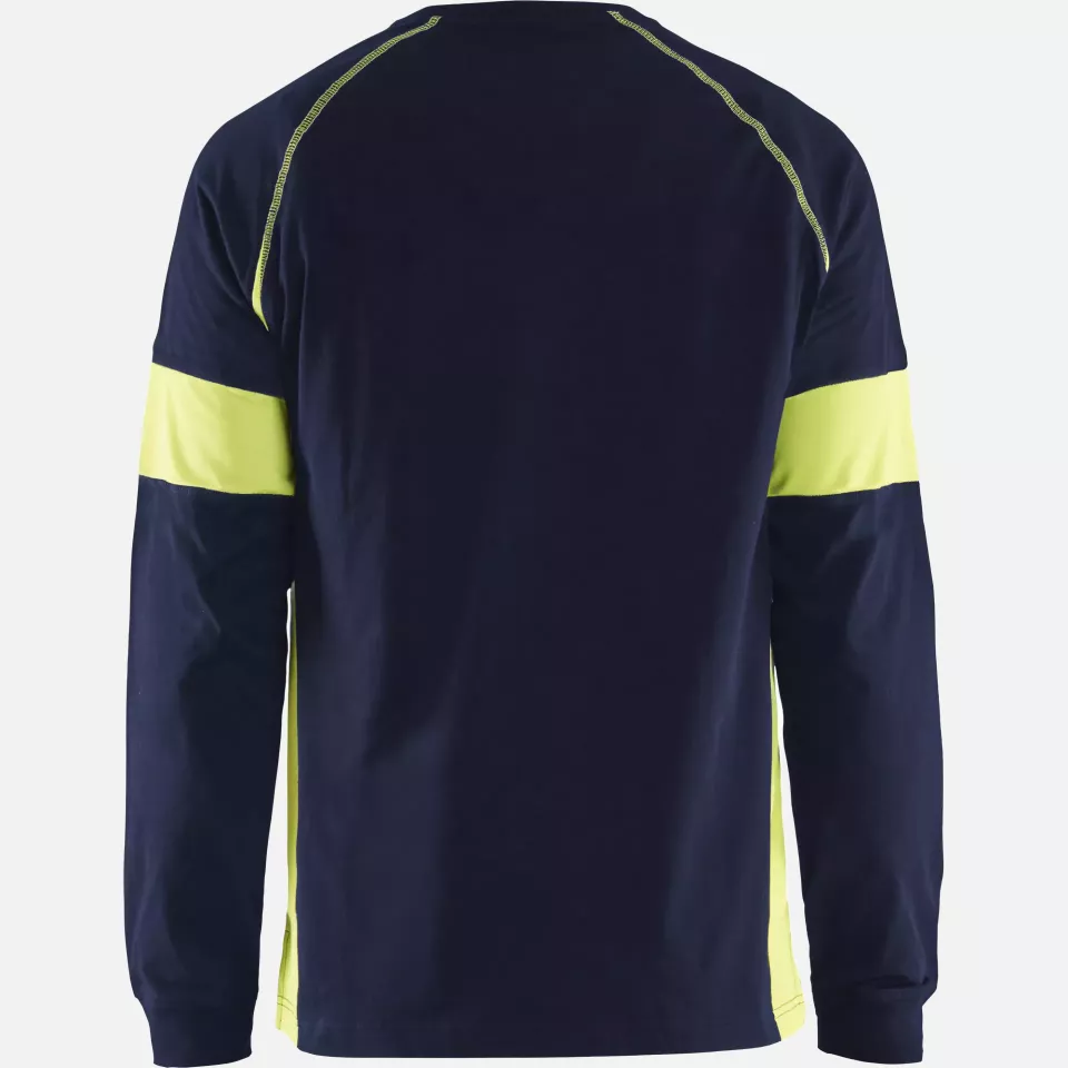 Blaklader 352010308833, Long Sleeve Shirt, Navy Blue/Yellow, image 4, gallery thumbnail