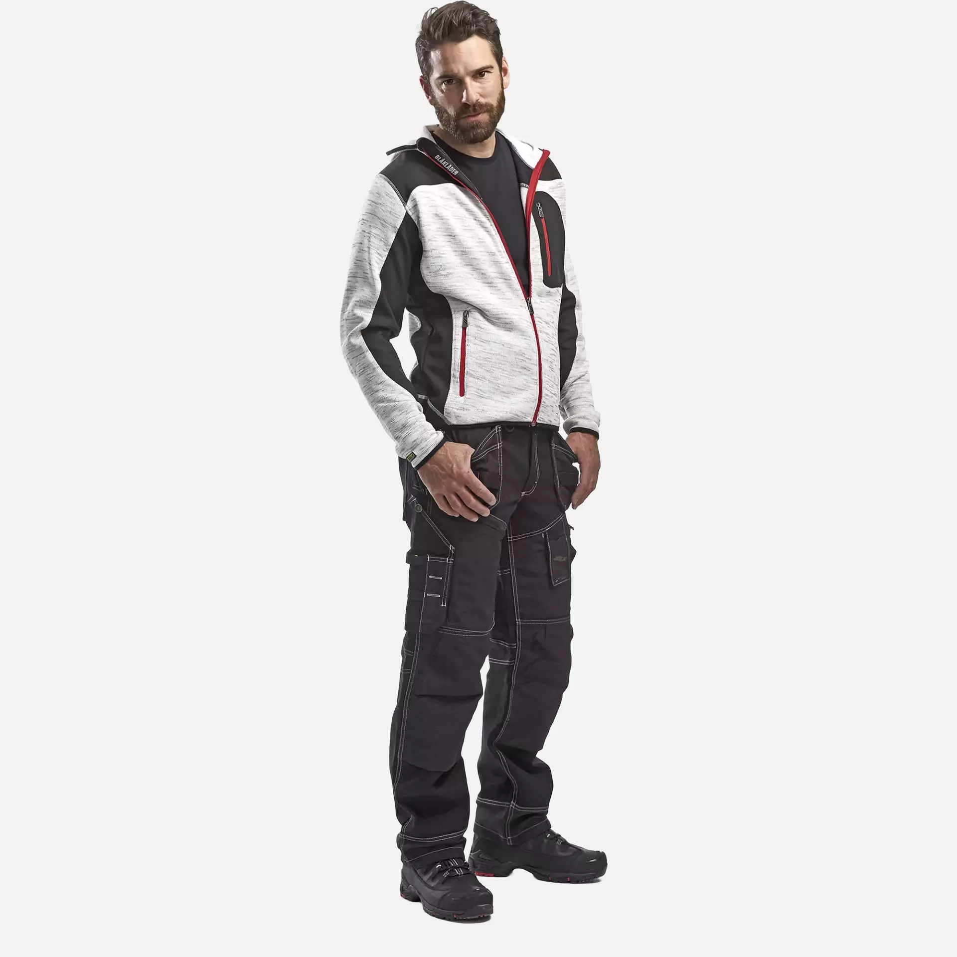 Blaklader 493021179099, Softshell Knitted Jacket, Grey Melange/Black, image 5