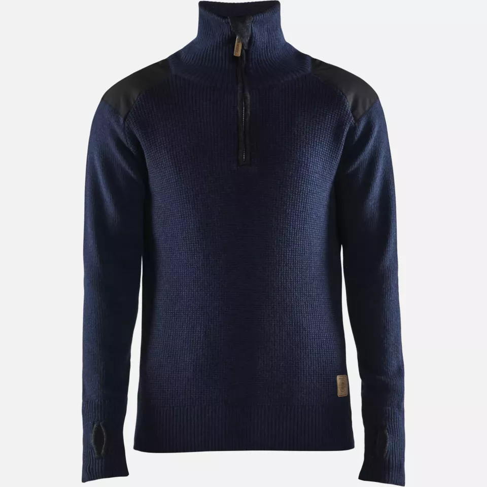 Blaklader 463010718698, Wool Sweatshirt, Dark Navy/Dark Grey, image 1, gallery thumbnail