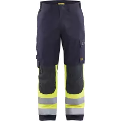148815128933, Blåkläder Multinorm Work Pants, Navy Blue/Yellow