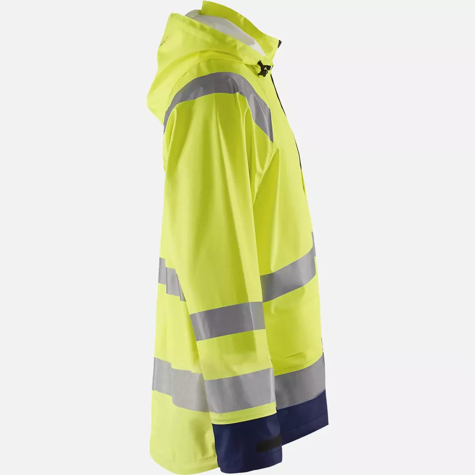 Blaklader 432320003389, High Vis Rain Jacket, Yellow/Navy Blue, image 3, gallery thumbnail