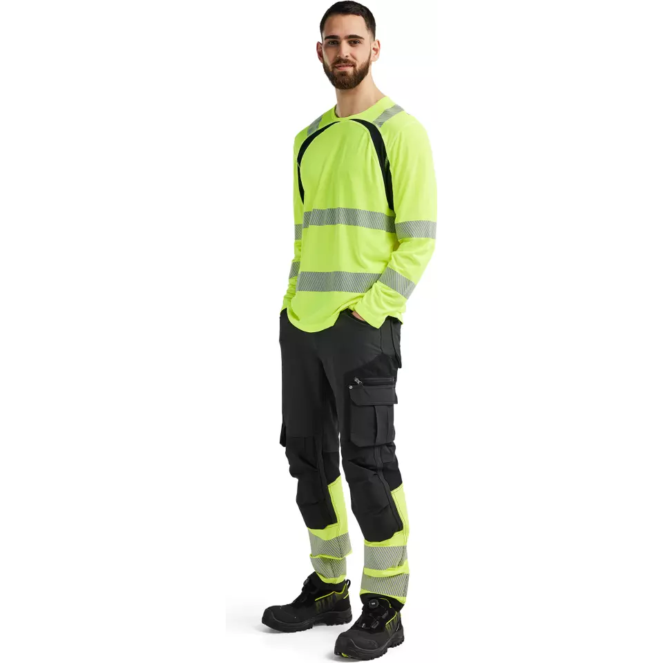 Blaklader 359910133399, High Vis UV Protection Long Sleeve Shirt, Yellow/Black, image 5, gallery thumbnail