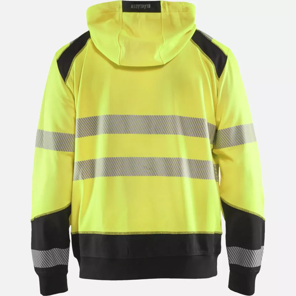Blaklader 354625283399, High Vis Hooded Sweatshirt, Yellow/Black, image 4, gallery thumbnail