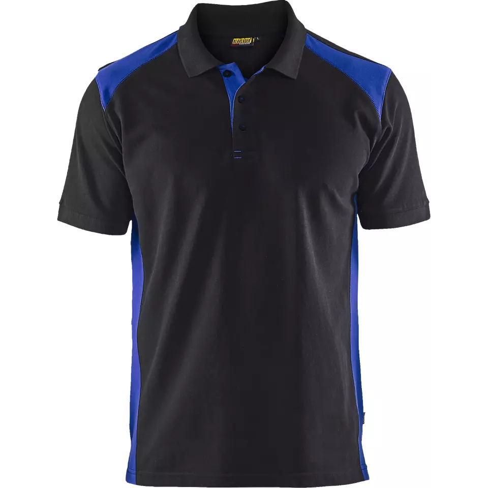 Blaklader 332410509985, Polo Shirt, Black/Cornflower Blue, image 1, gallery thumbnail