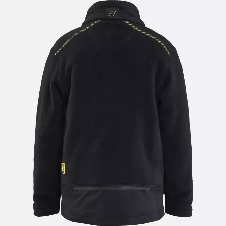 Blaklader 520610109933, Kids Microfleece Pullover, Black/High Vis Yellow, image 4, gallery thumbnail