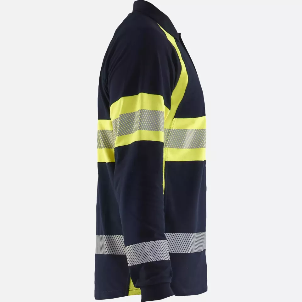 Blaklader 343817418933, Langarm Polo Shirt Multinorm, Marineblau/ Gelb, image 2, gallery thumbnail
