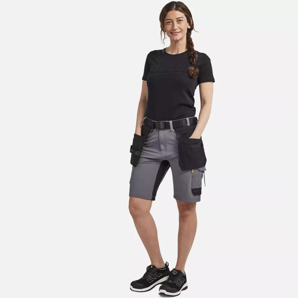 Blaklader 712416459699, Women's 4-Way Stretch Craftsman Shorts, Medium Grey/Black, image 5, gallery thumbnail