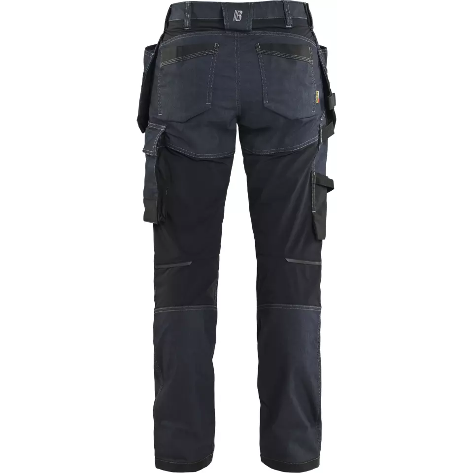Blaklader 713211418999, Ladies' Stretch Denim Craftsman Work Trousers, Navy Blue/Black, image 4, gallery thumbnail