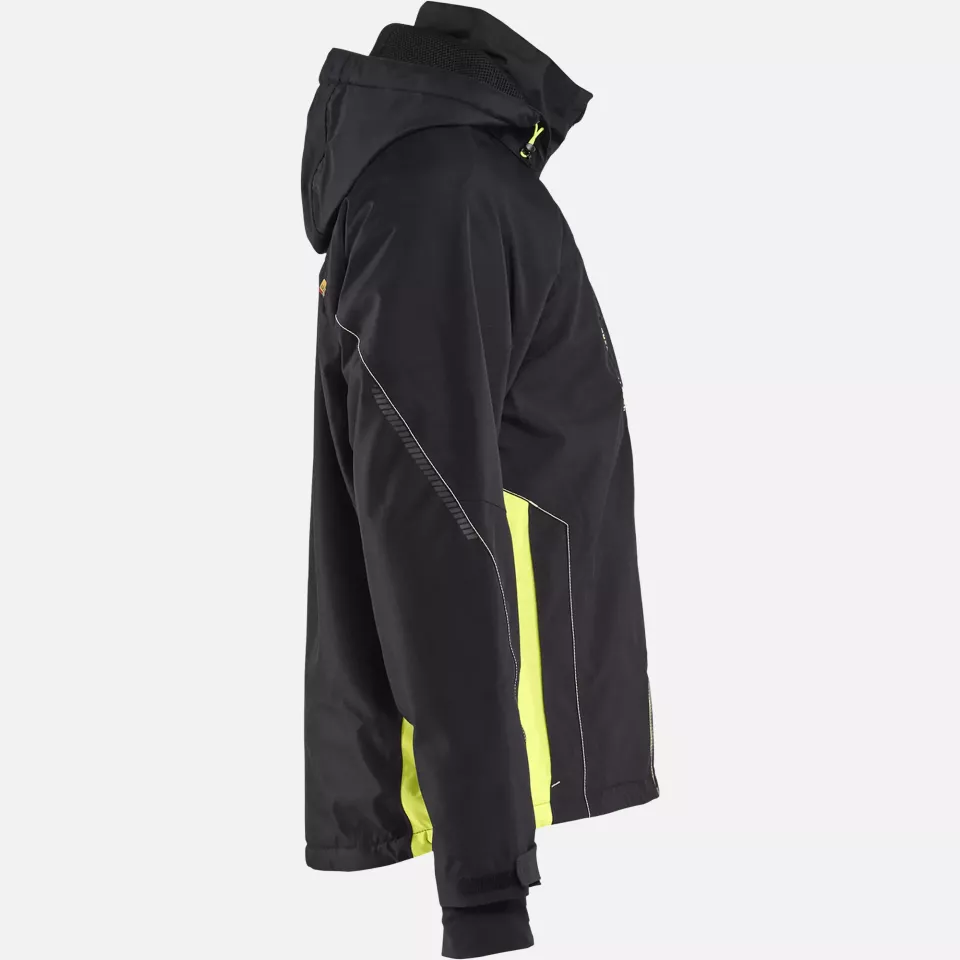 Blaklader 489019779933, Lined Lightweight Winter Jacket, Black/Yellow, image 2, gallery thumbnail