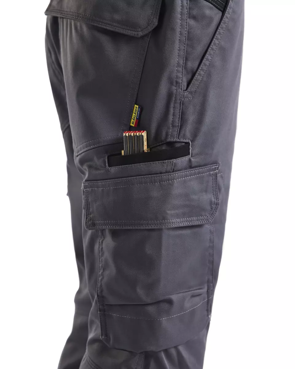 Blaklader 144818329699, Industry Stretch Work Trousers with Knee Pad Pockets, Medium Grey/Black, image 6, gallery thumbnail