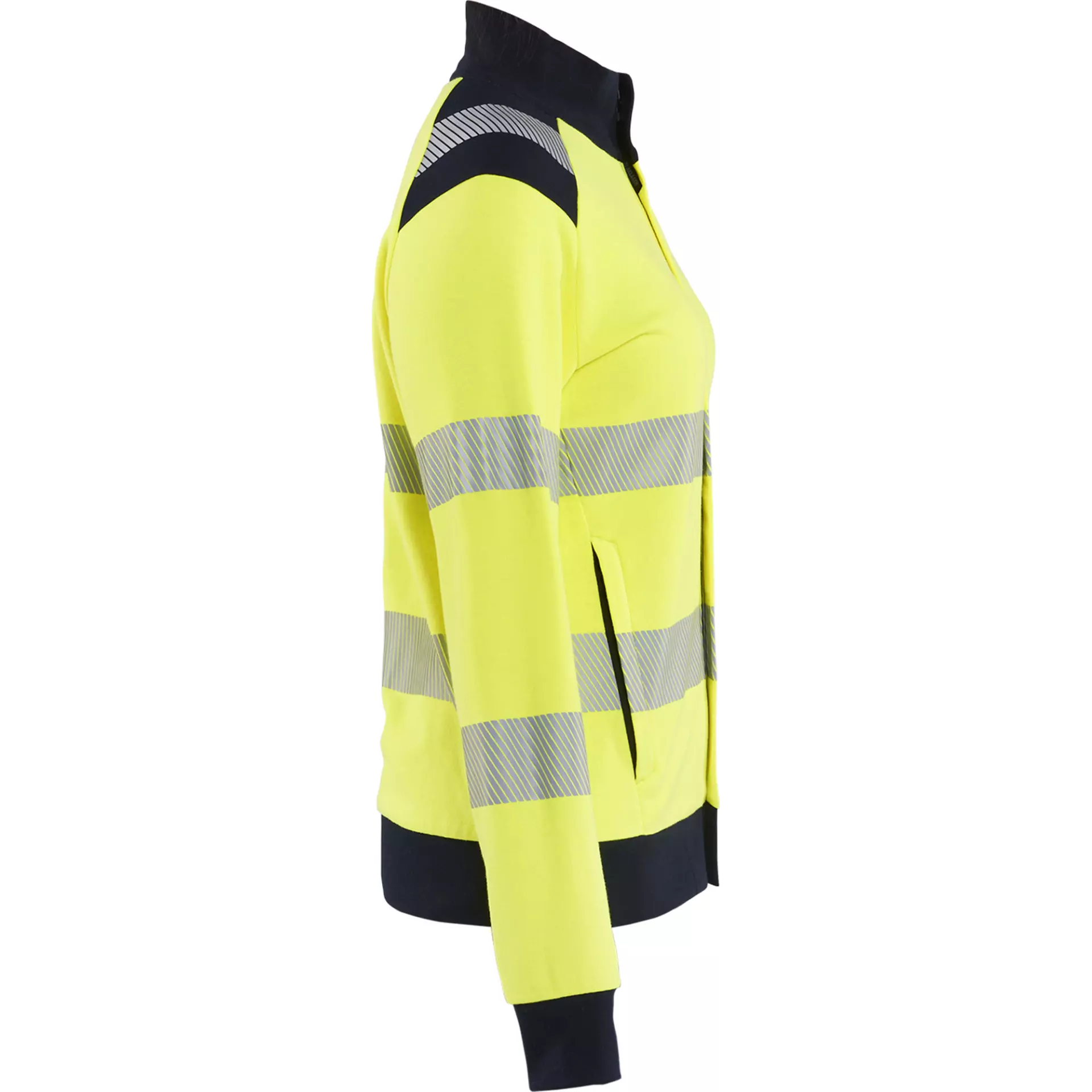 Blåkläder 347117623389, Ladies Multinorm High Vis Zip Sweatshirt, Yellow/Navy, image 2