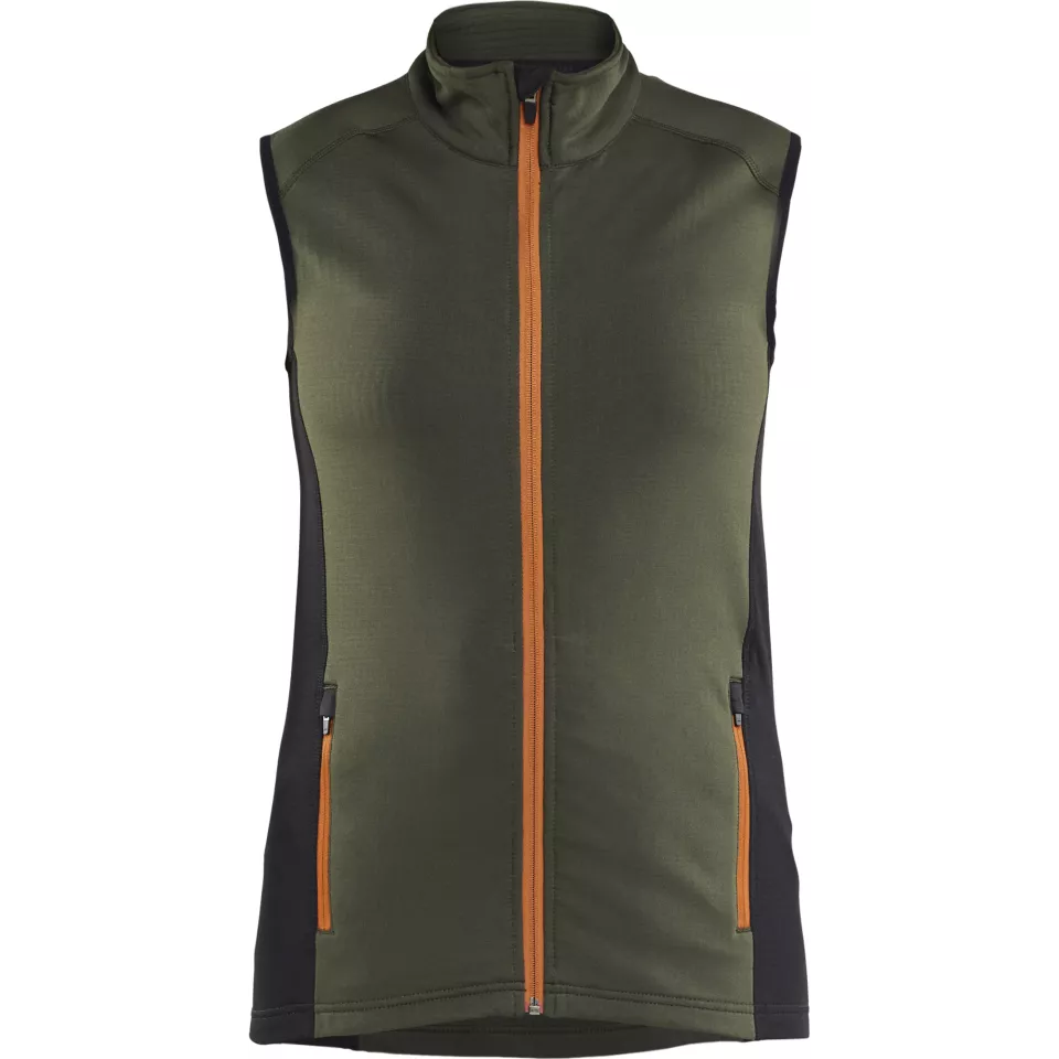 Blaklader 474625394240, STRIKER Ladies Fleece Vest, Forest Green/Rust