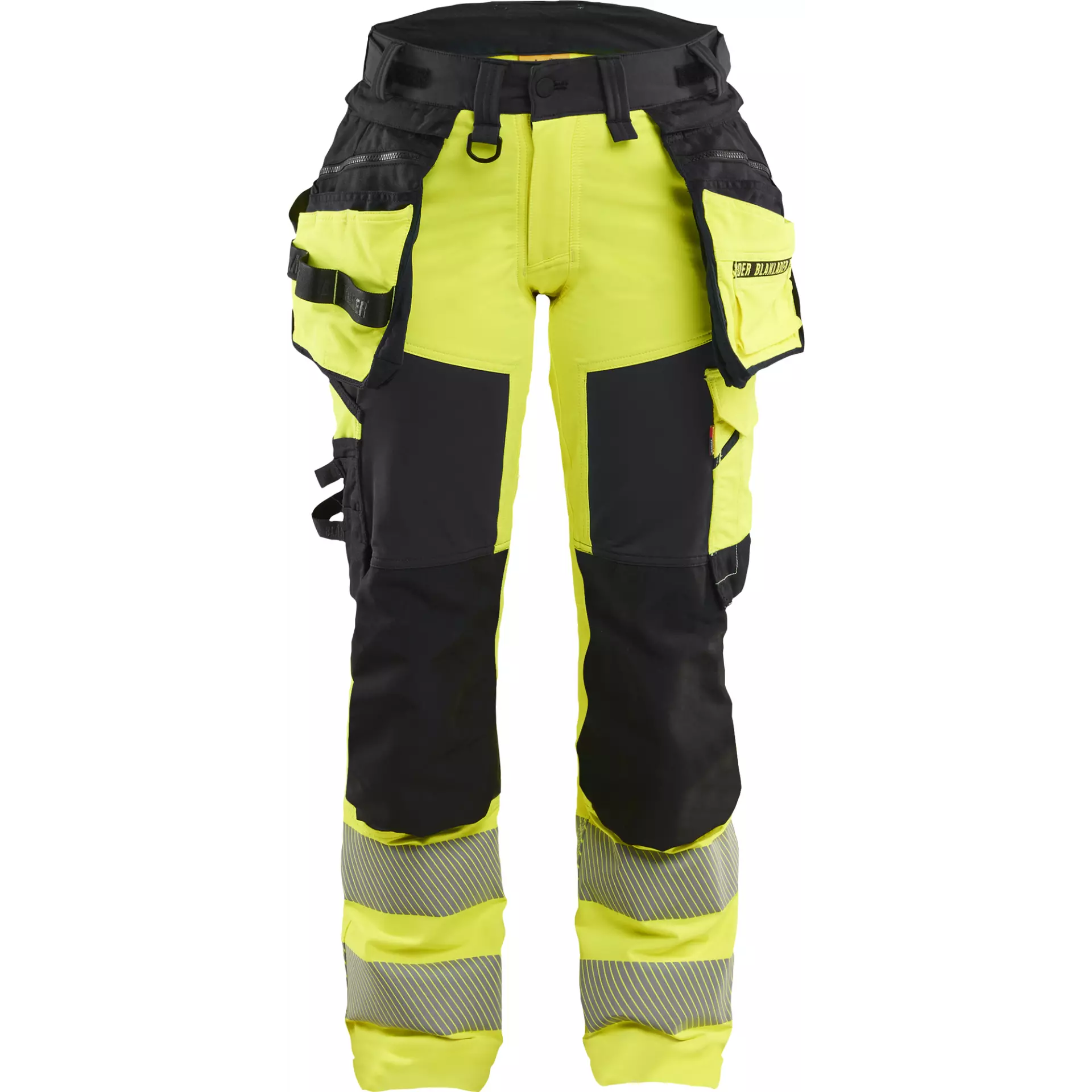 Blaklader 702216483399, High Vis Ladies 4-Way Stretch Trousers, Yellow/Black