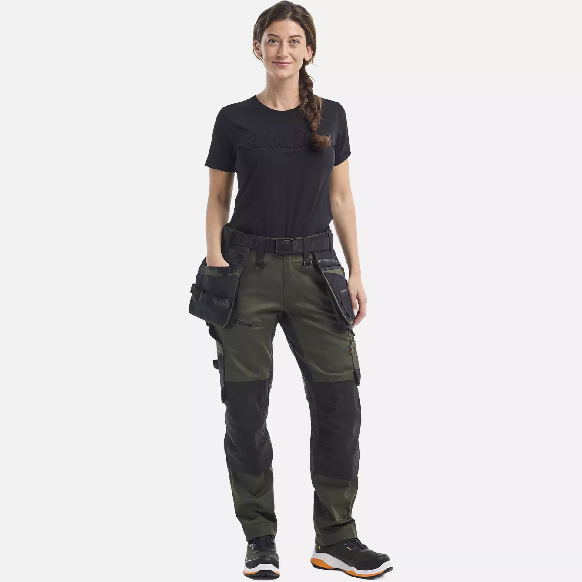 Blaklader 717011494298, STRIKER Ladies Stretch Craftsman Work Trousers, Forest Green/Black, image 5