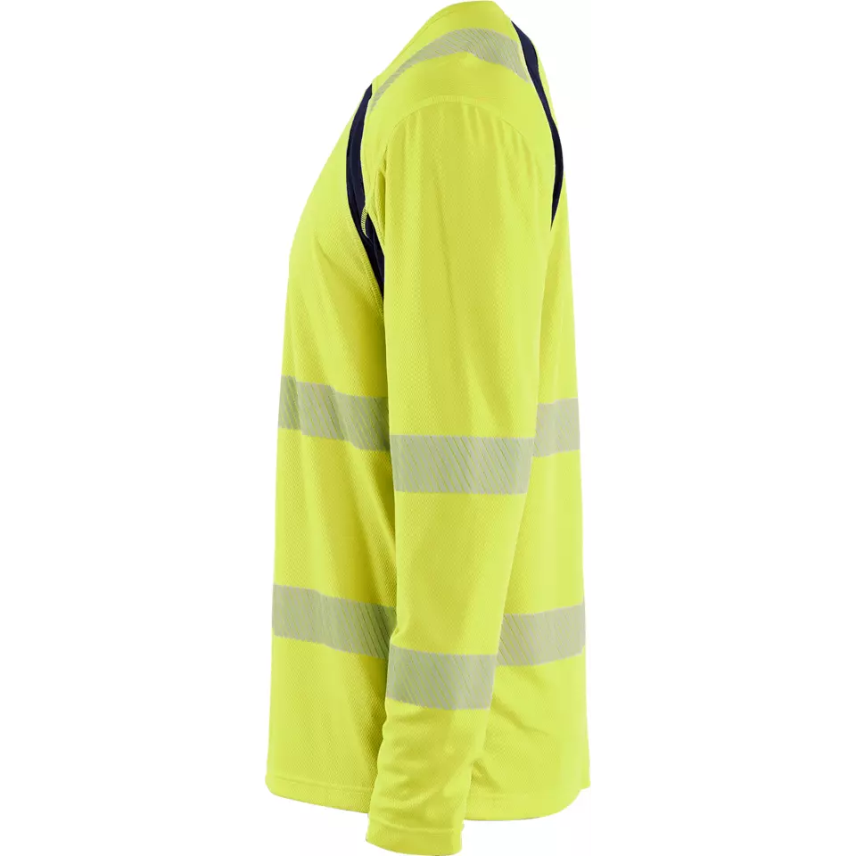 Blaklader 359910133389, High Vis UV Protection Long Sleeve Shirt, Yellow/Navy Blue, image 3, gallery thumbnail