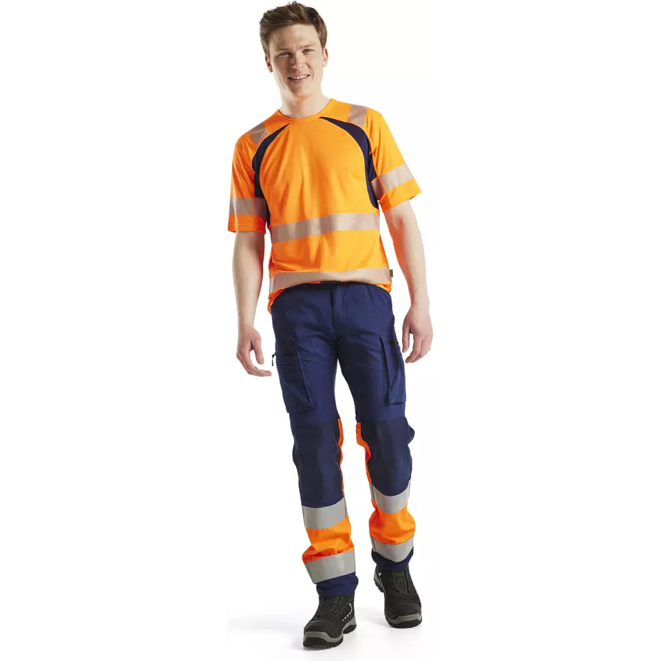 Blåkläder 339710135389, High Vis UV Schutz T-Shirt, Orange/Marineblau, image 5, gallery thumbnail
