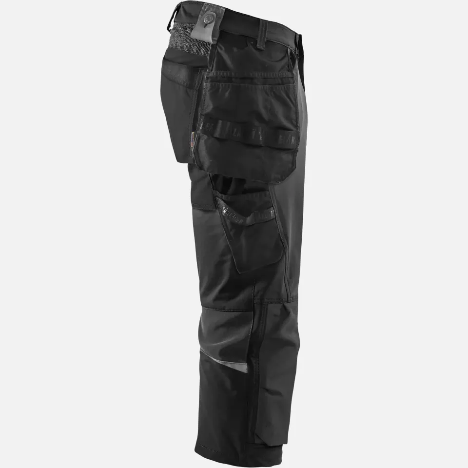 Blaklader 152116459998, 4-Way Stretch Craftsman Pirate Trousers, Black/Dark Grey, image 2, gallery thumbnail