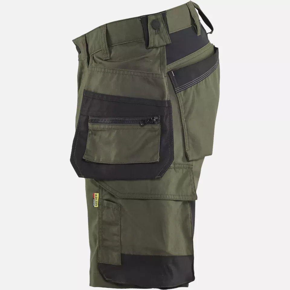 Blaklader 175218324298, Stretch Craftsman Shorts, Forest Green/Black, image 3, gallery thumbnail
