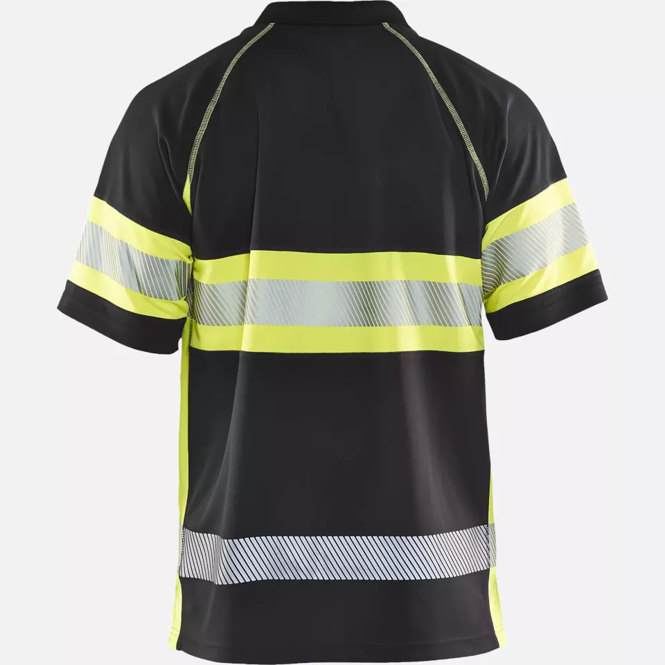 Blaklader 333810519933, High Vis UV Protection Polo Shirt, Black/Yellow, image 4, gallery thumbnail