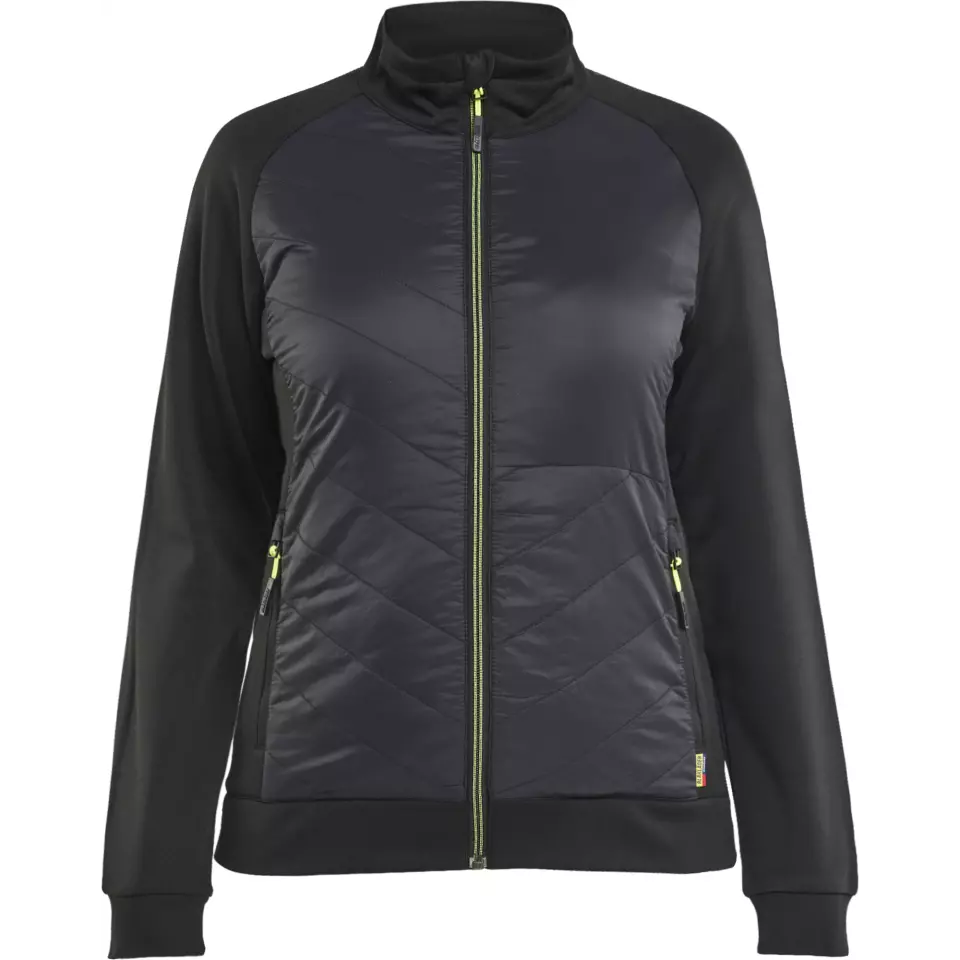 Blåkläder 341925269933, Ladies Hybrid Sweater, Black/Yellow, image 1, gallery thumbnail