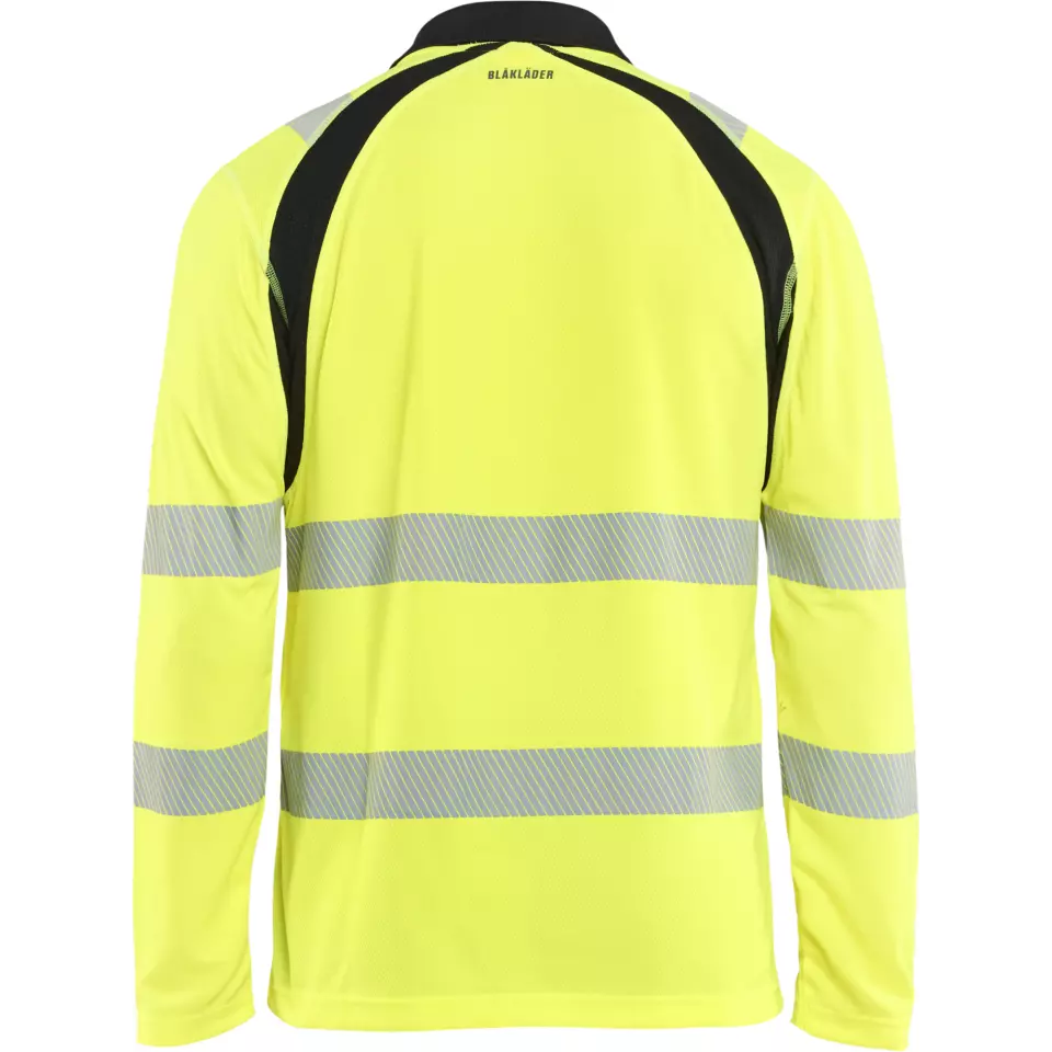 Blaklader 359810133399, High Vis UV Protection Long Sleeve Polo Shirt, Yellow/Black, image 4, gallery thumbnail