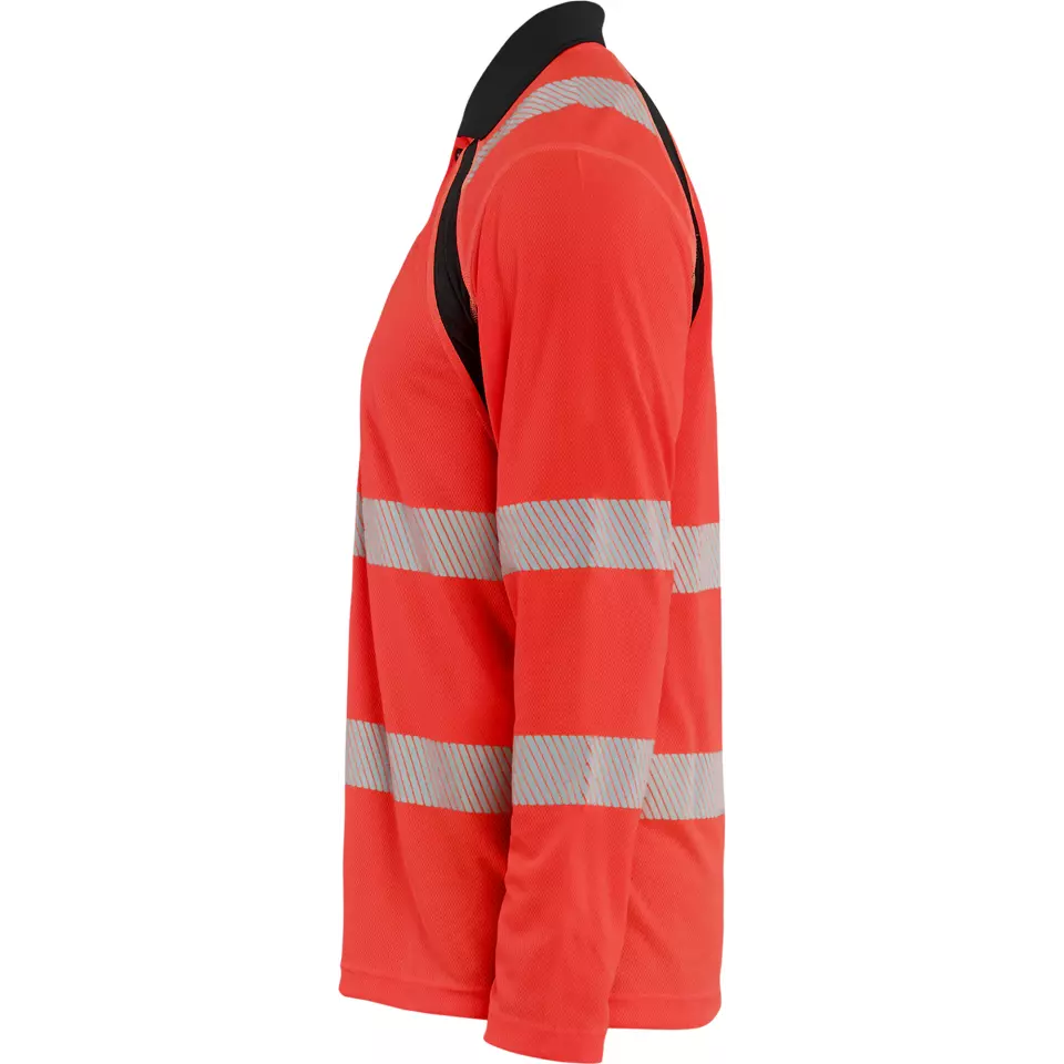 Blaklader 359810135599, High Vis UV Protection Long Sleeve Polo Shirt, Red/Black, image 3, gallery thumbnail