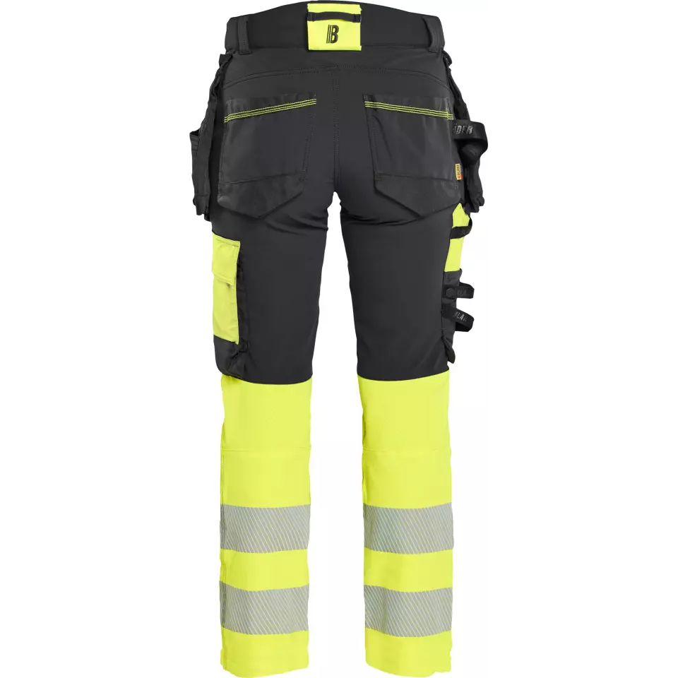 Blaklader 702516489933, High Vis Ladies 4-Way Stretch Trousers, Black/Yellow, image 4, gallery thumbnail