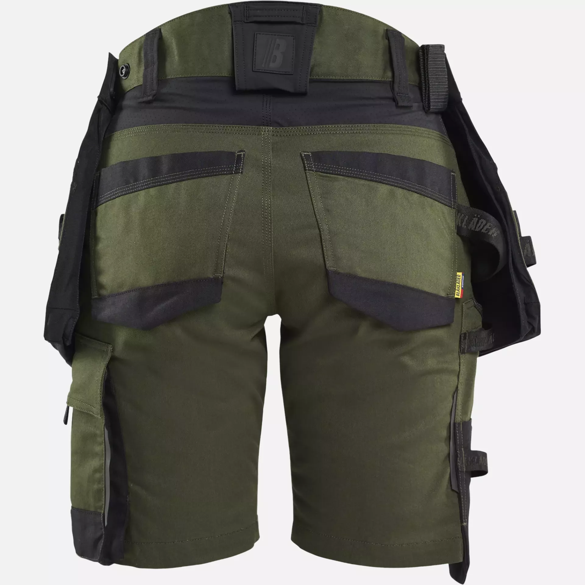 Blaklader 717511494298, STRIKER Ladies Stretch Craftsman Shorts, Forest Green/Black, image 4