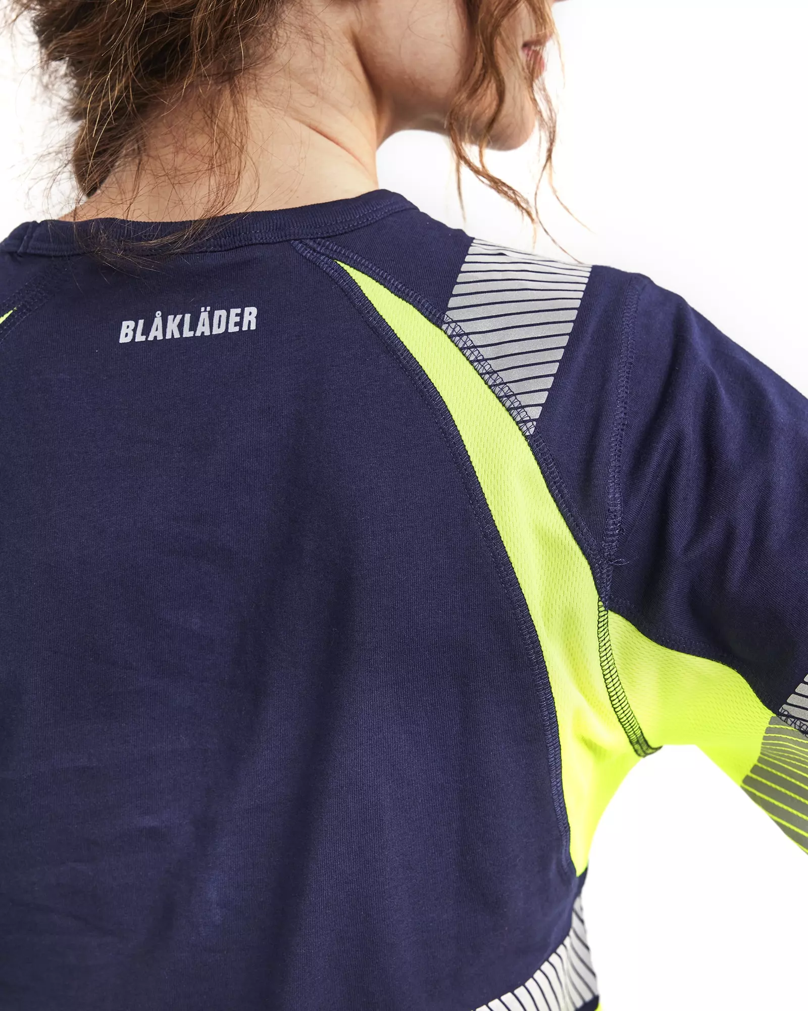 Blåkläder 341010308833, High Vis Women's T-Shirt, Navy Blue/Yellow, image 6