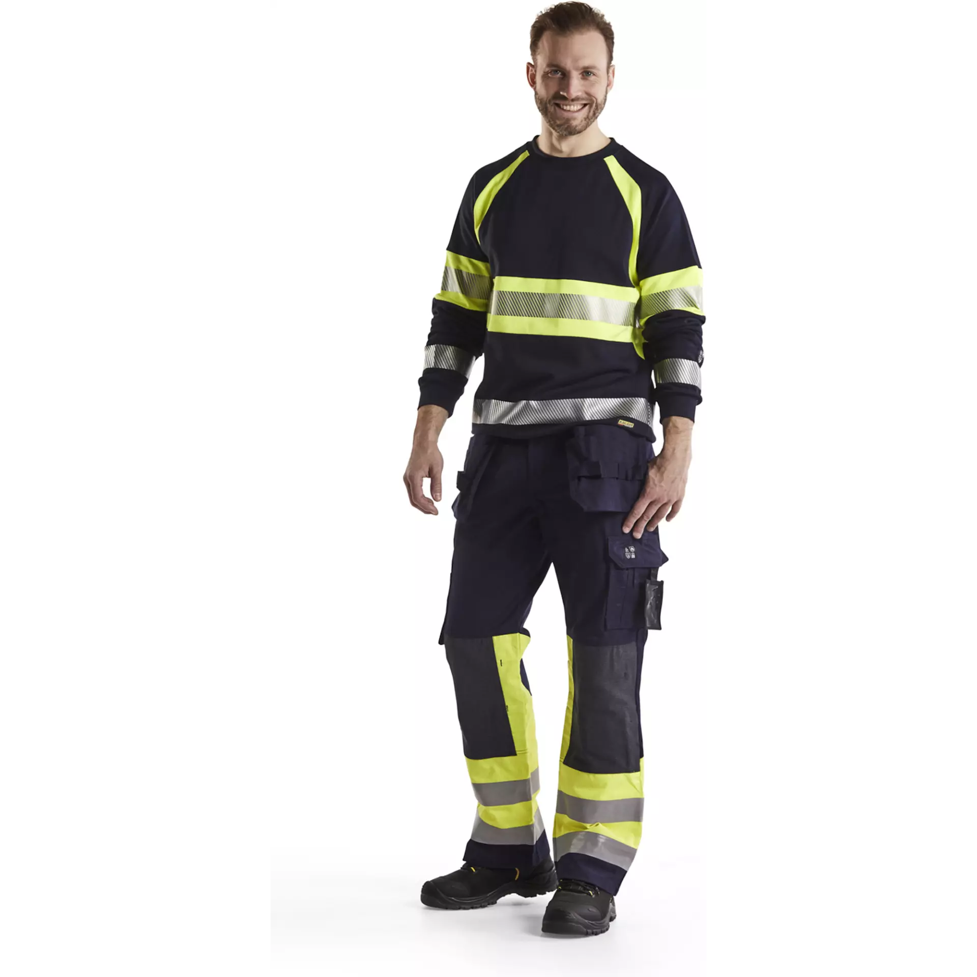 Blåkläder 147915148933, Multi-Norm Craftsman Work Trousers, Navy Blue/ Yellow, image 5