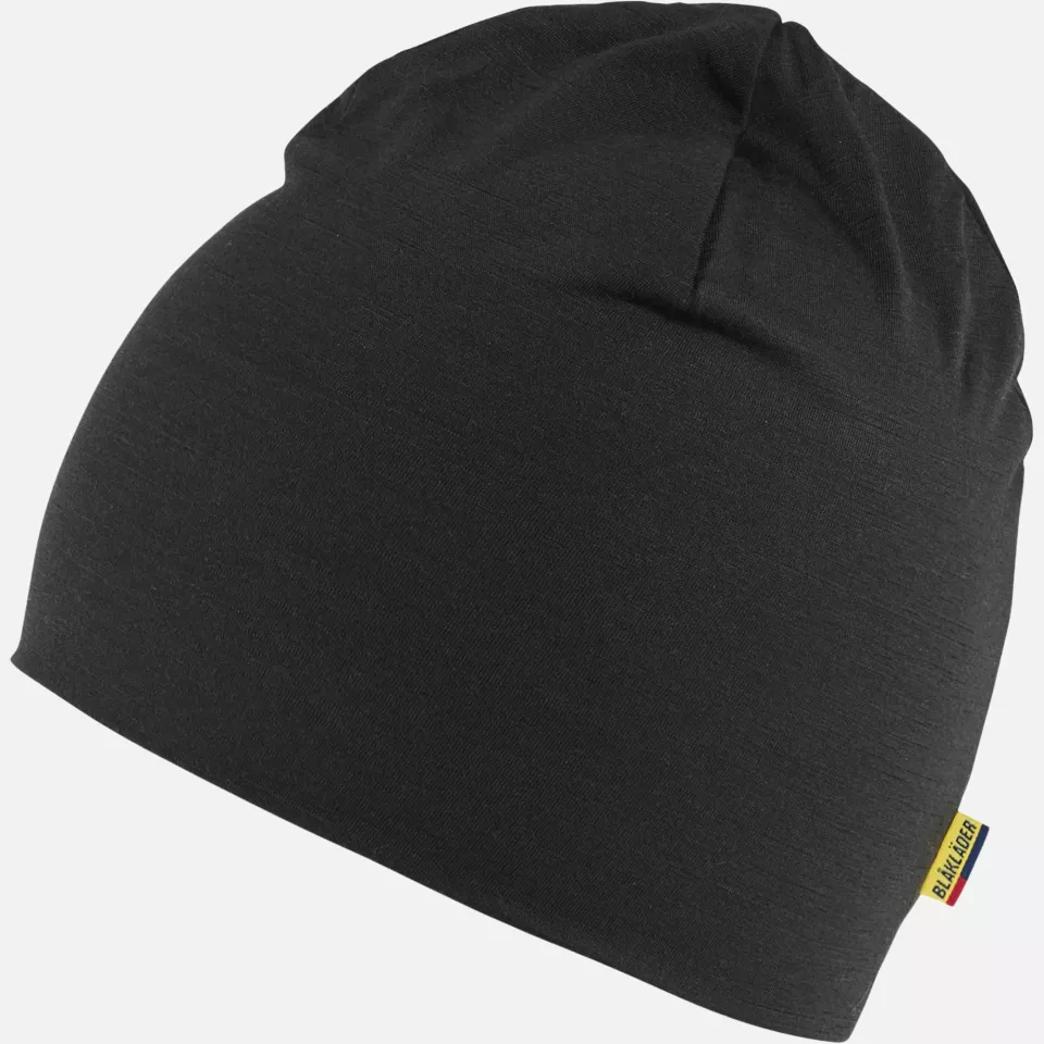 Blaklader 202217439900, Merino Beanie, Black, image 3, gallery thumbnail