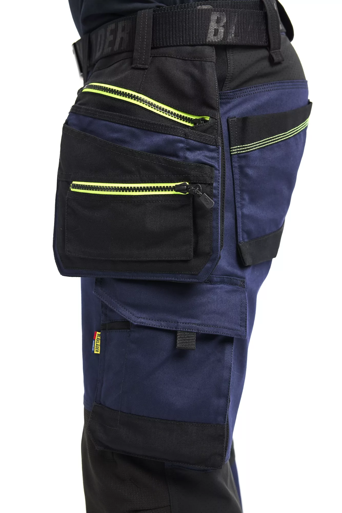 Blaklader 197011498633, STRIKER Craftsman Work Trousers with Stretch, Dark Navy/High Vis Yellow, image 10