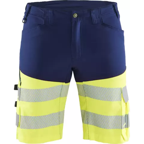 Blaklader High Vis Stretch Shorts, Navy Blue/ Yellow