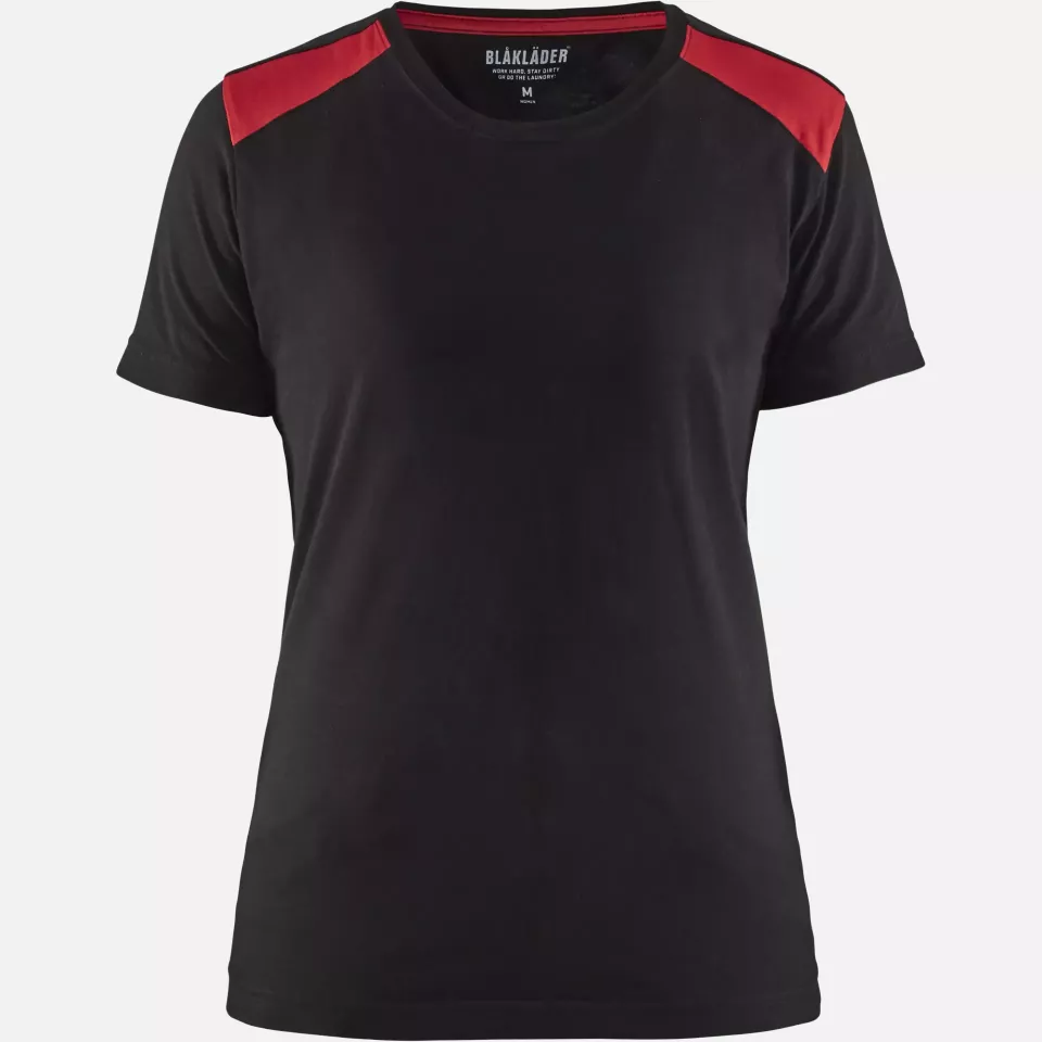 Blaklader 347910429956, Women's T-Shirt, Black/Red, image 1, gallery thumbnail