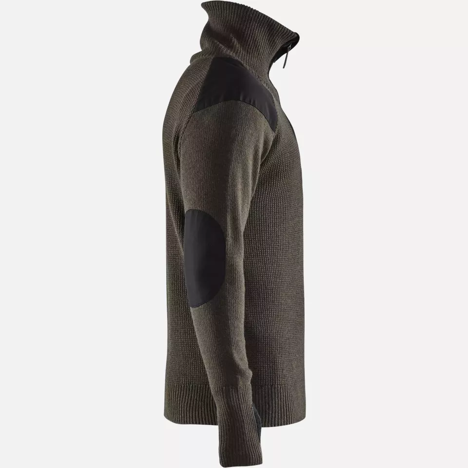 Blaklader 463010714598, Wool Sweatshirt, Dark Olive Green/Dark Grey, image 2, gallery thumbnail