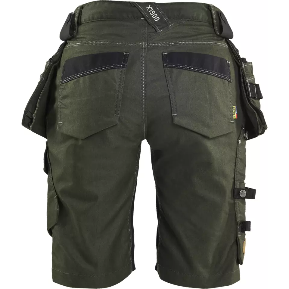 Blaklader 799211414298, X1900 Ladies Stretch Craftsman Shorts, Forest Green/Black, image 4, gallery thumbnail