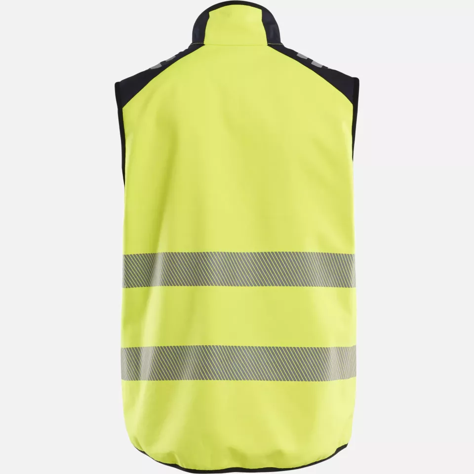 Blaklader 384915603389, Multinorm Softshell Vest, Yellow/Navy, image 4, gallery thumbnail