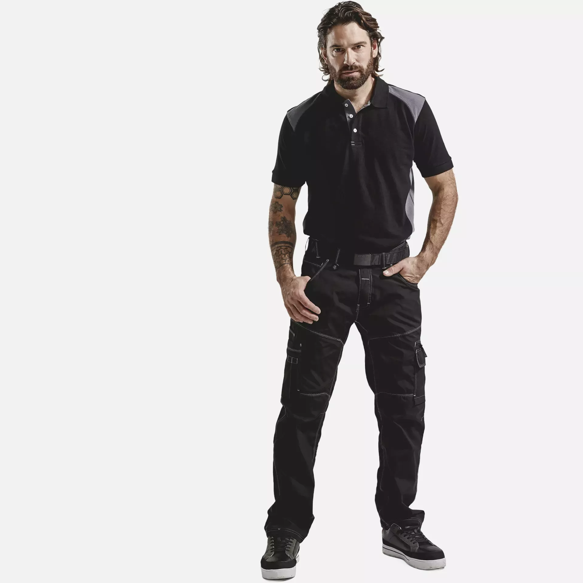 Blaklader 332410509994, Polo Shirt, Black/Grey, image 5