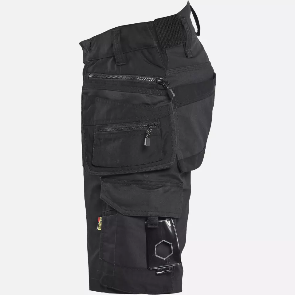 Blaklader 197211499999, STRIKER Stretch Craftsman Shorts, Black/Black, image 3, gallery thumbnail