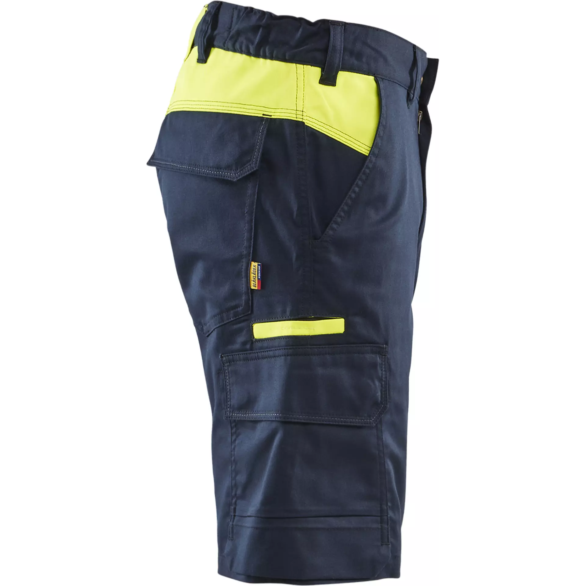 Blaklader 144618328633, Industry Stretch Shorts, Dark Navy/Yellow, image 2