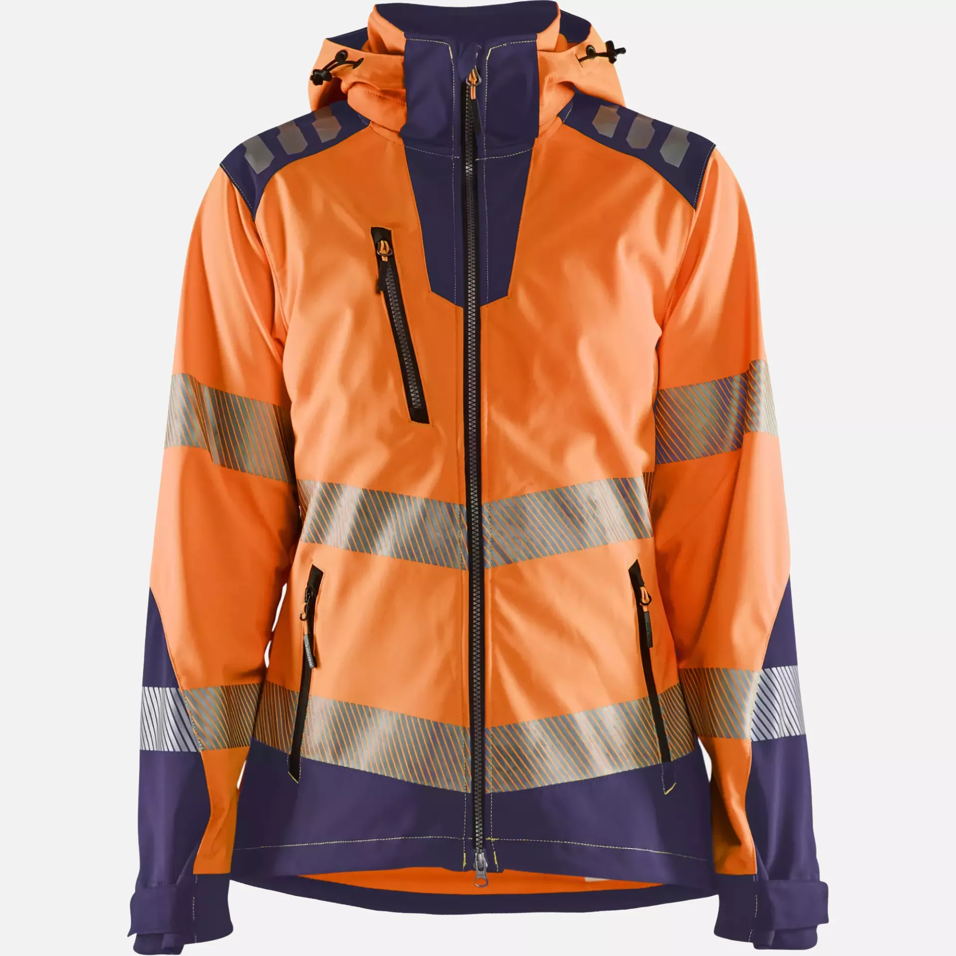 Blaklader 479125135389, High Vis Women's Softshell Jacket, Orange/Navy Blue, image 1