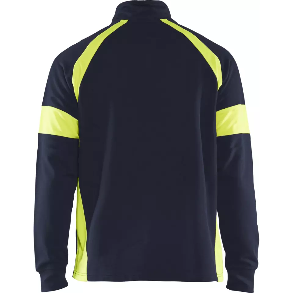 Blaklader 355011588933, Sweatshirt with High Vis Inserts, Navy/ Yellow, image 4, gallery thumbnail
